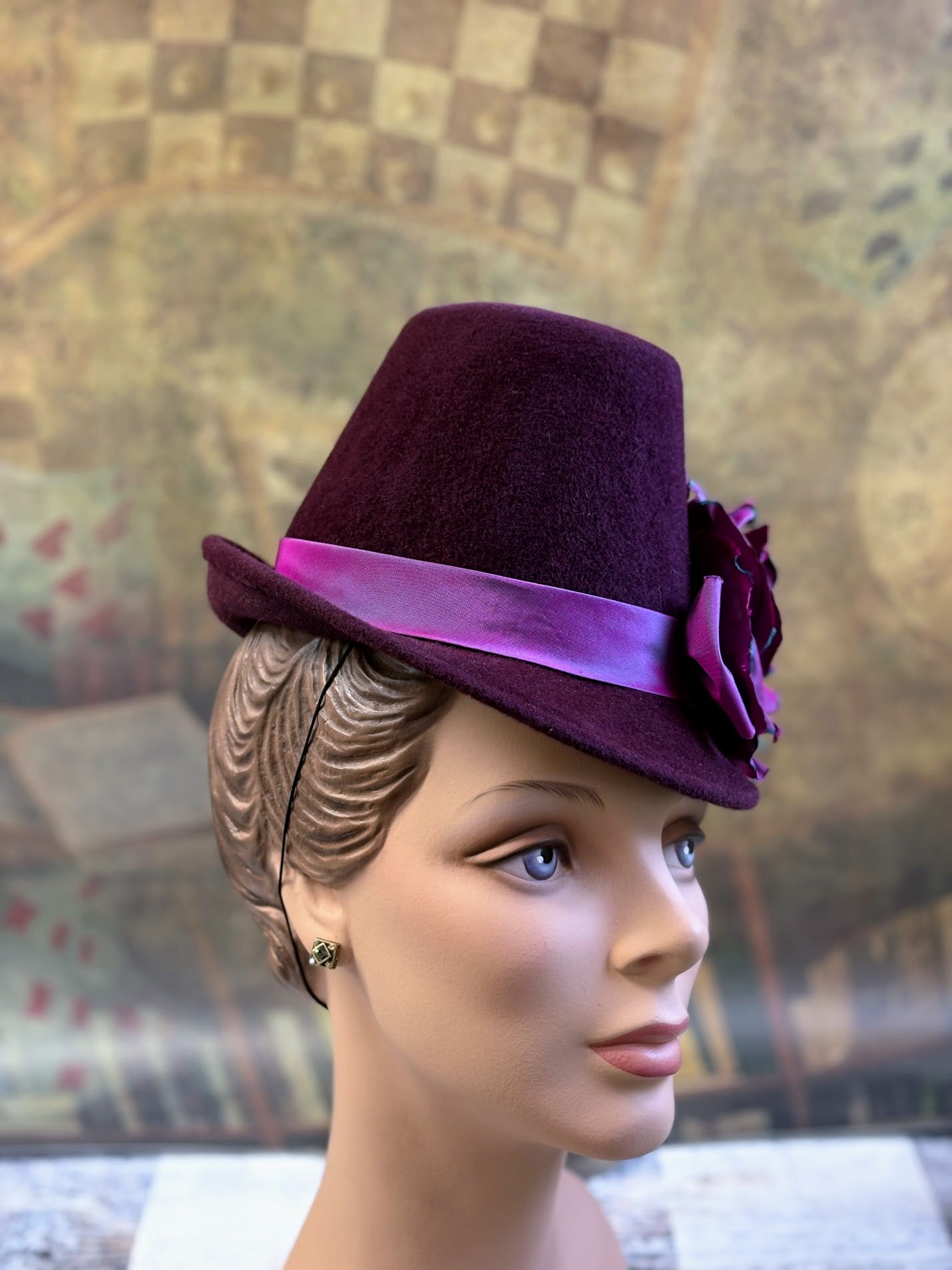 Hand-Blocked "Antium" Percher Hat - 16th Century Inspired Mini Capotain - Renaissance Faire, Historical Attire, Elegant and Versatile