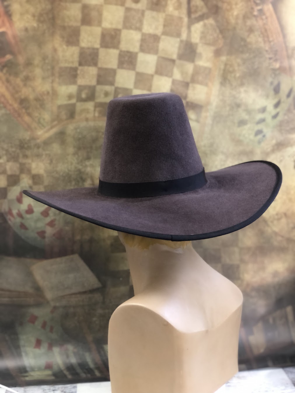 A Touch of Darkness: Gothic Wide-Brim Tall Crown Hat