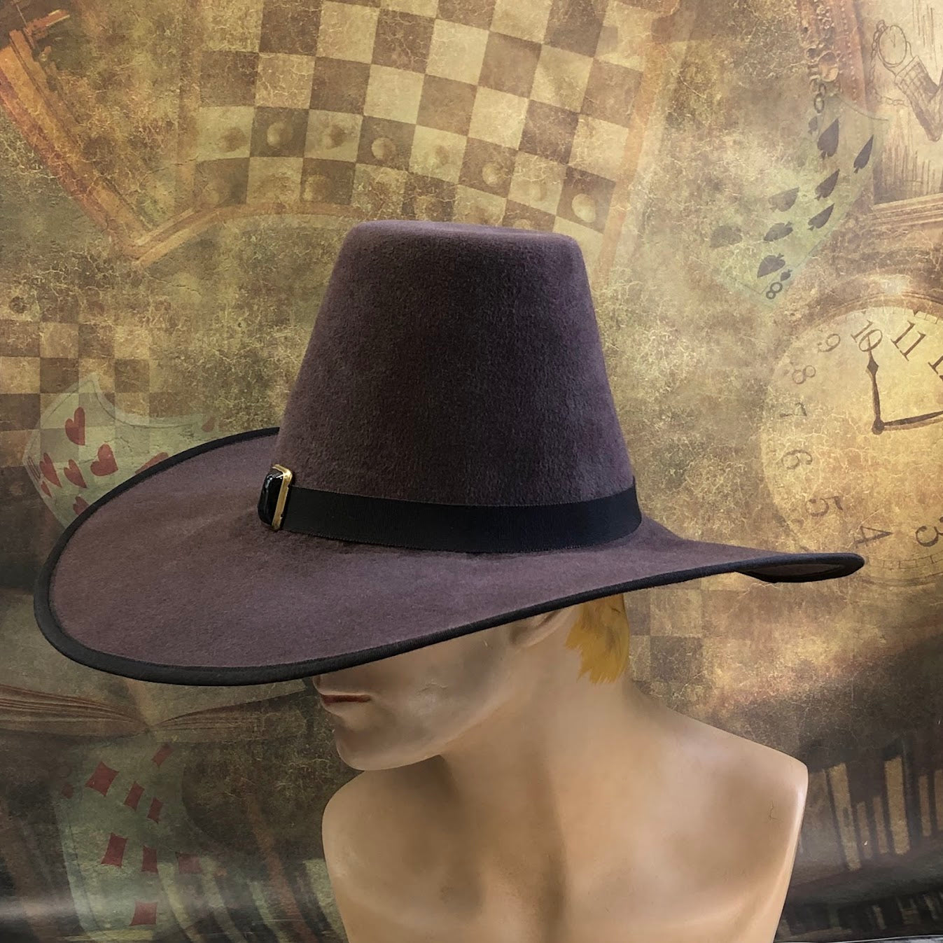 A Touch of Darkness: Gothic Wide-Brim Tall Crown Hat