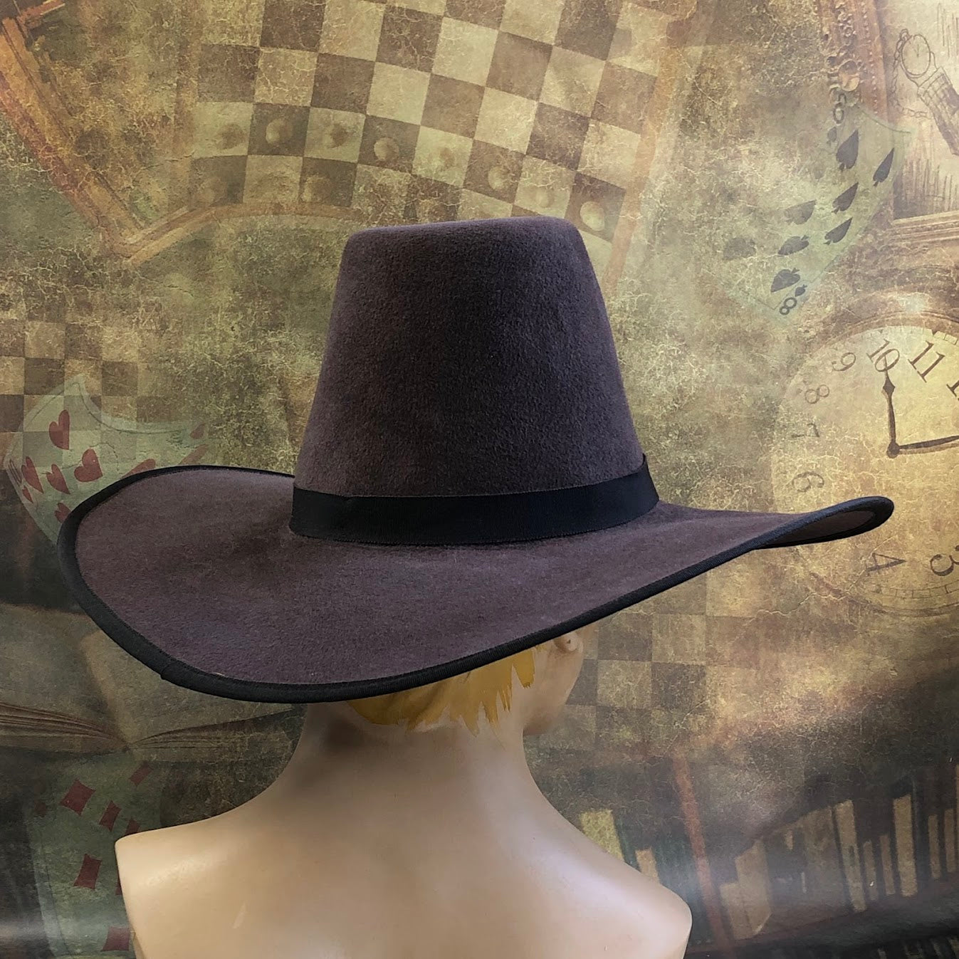 A Touch of Darkness: Gothic Wide-Brim Tall Crown Hat