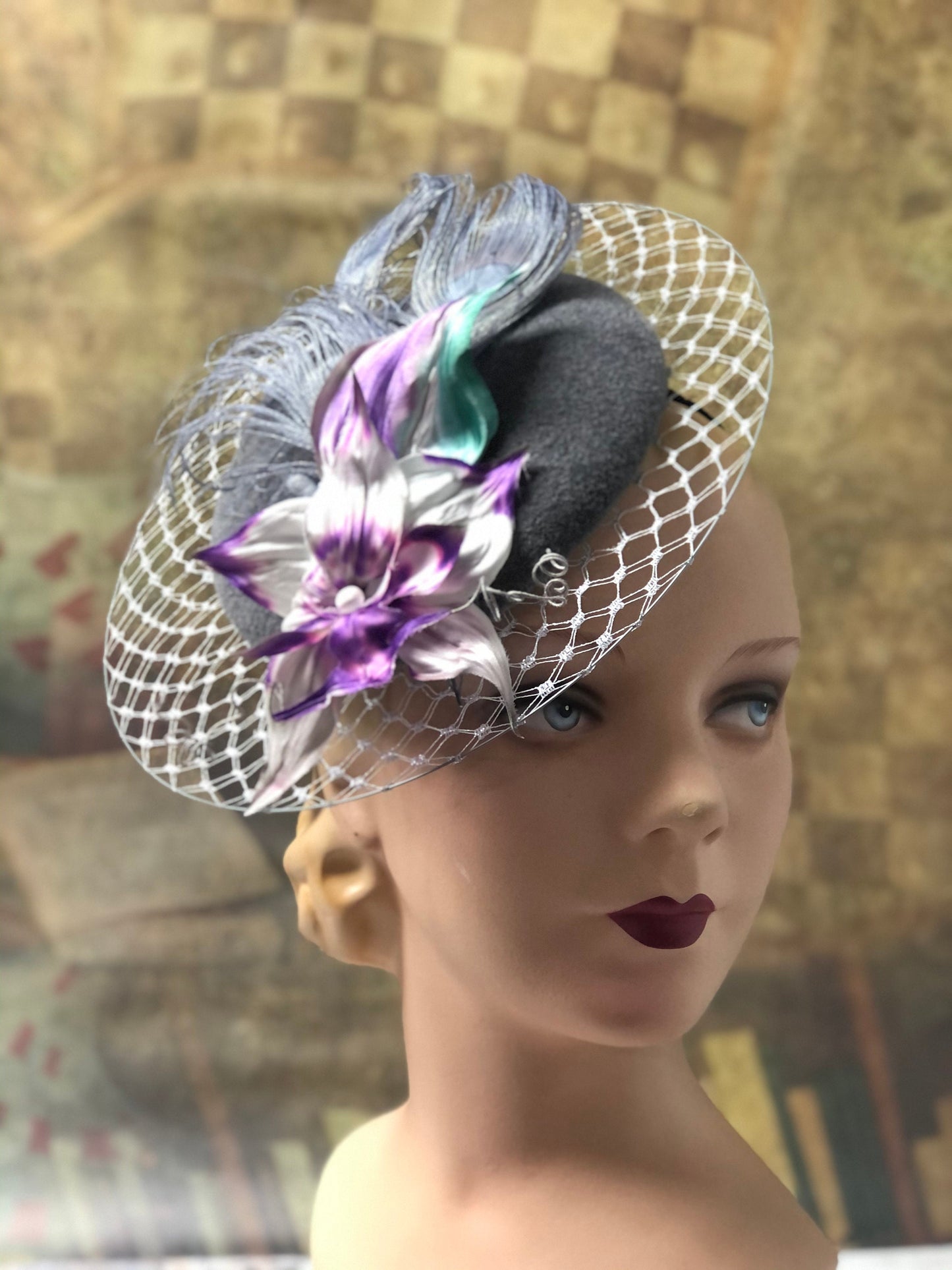 Anne Hat, Veil Brim Kentucky Derby Ascot Wedding special occasions hat