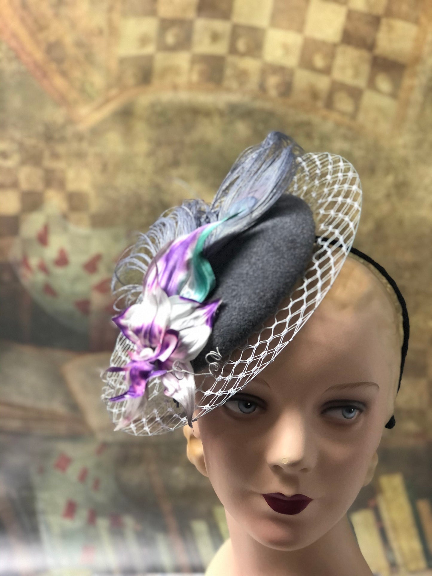 Anne Hat, Veil Brim Kentucky Derby Ascot Wedding special occasions hat