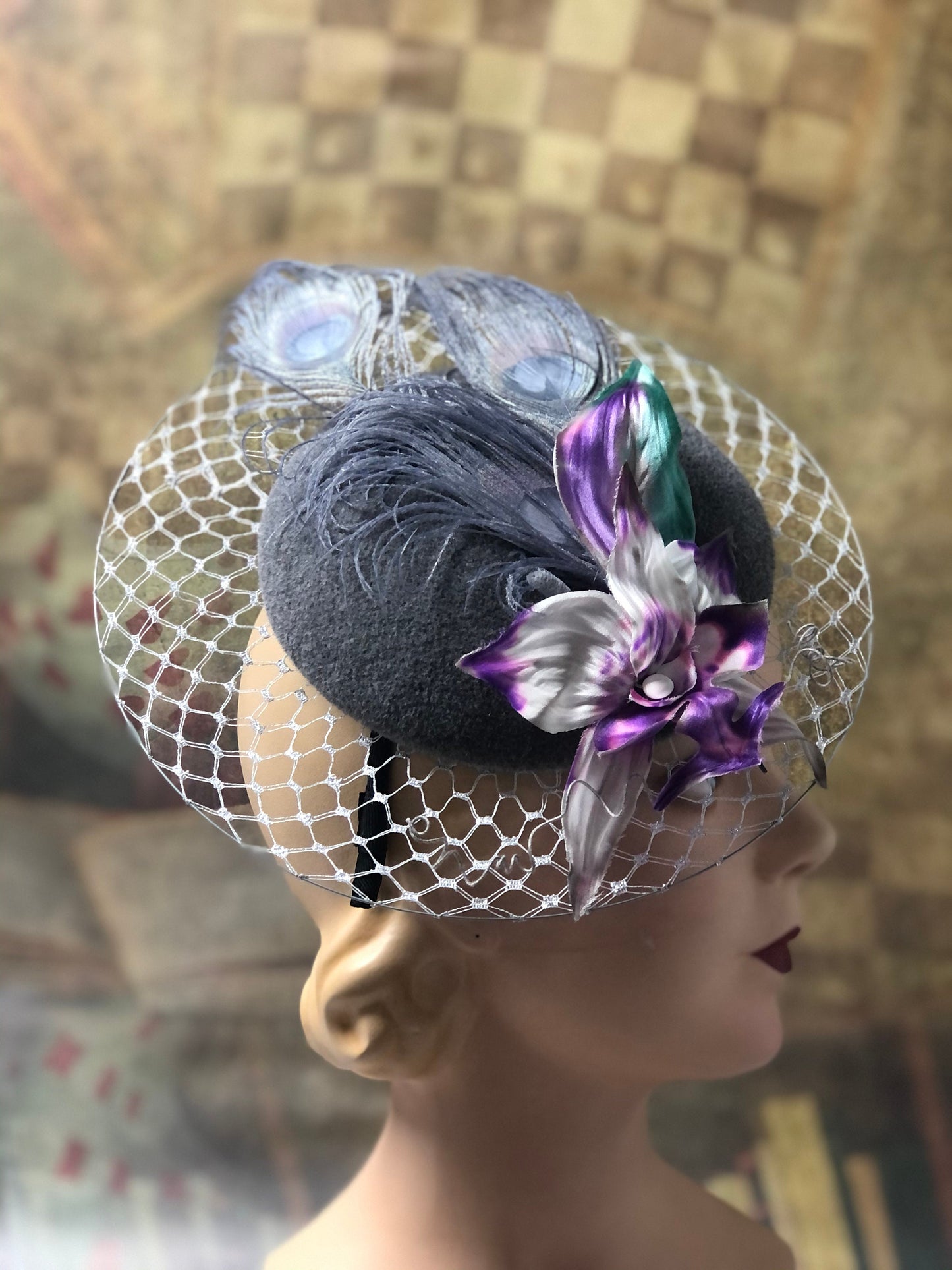 Anne Hat, Veil Brim Kentucky Derby Ascot Wedding special occasions hat