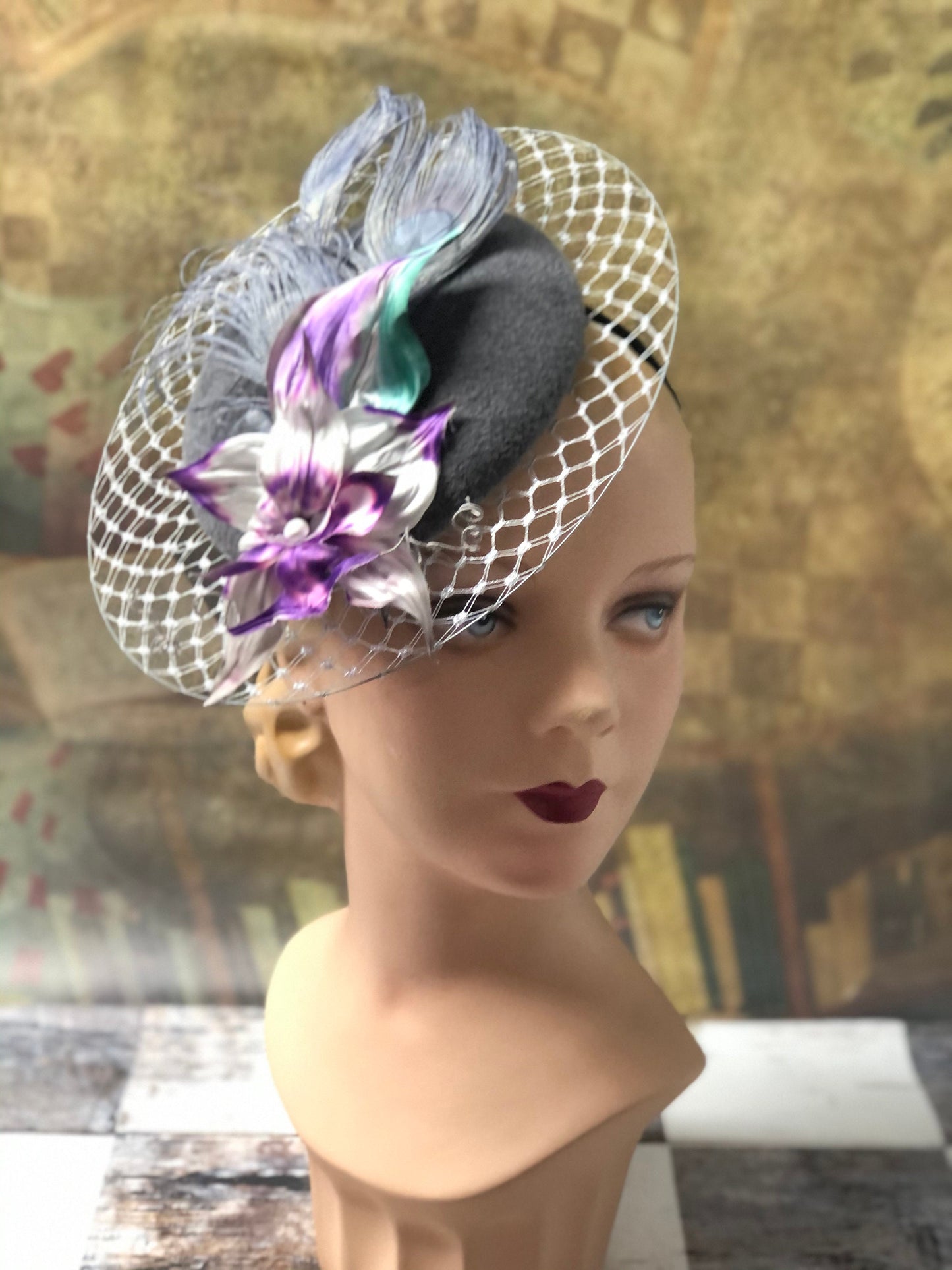 Anne Hat, Veil Brim Kentucky Derby Ascot Wedding special occasions hat