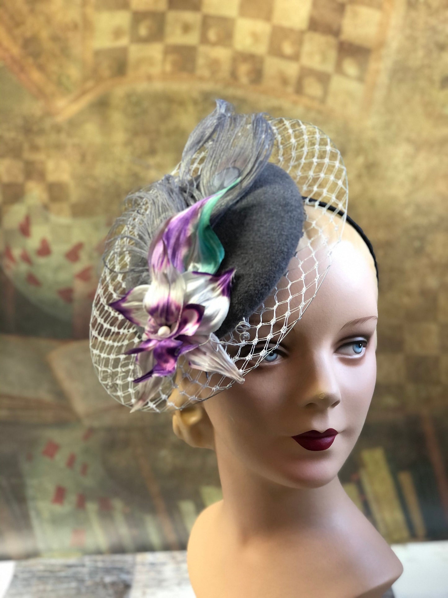 Anne Hat, Veil Brim Kentucky Derby Ascot Wedding special occasions hat