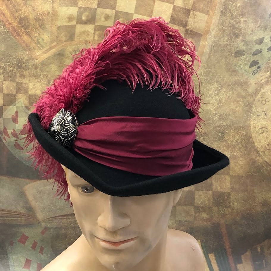 Swashbuckling Black Tricorn Hat  - In Stock ready to ship