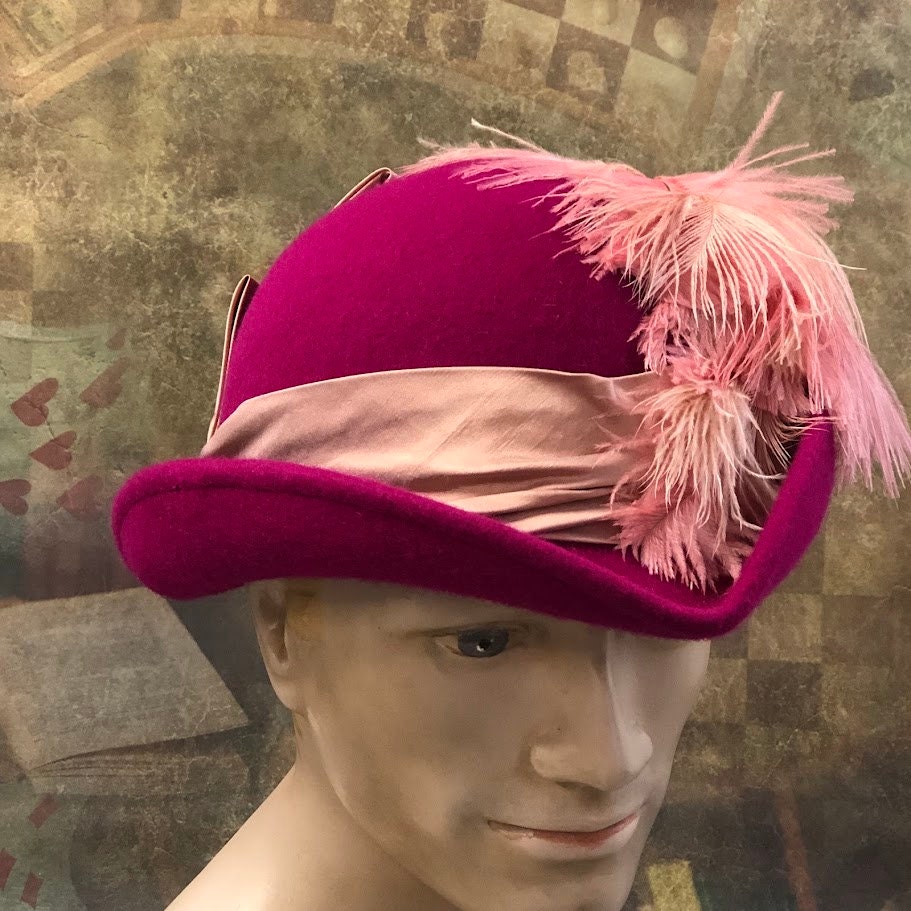 Swashbuckling Magenta Tricorn Hat  - In Stock ready to ship