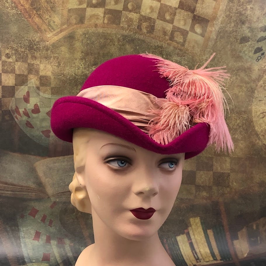 Swashbuckling Magenta Tricorn Hat  - In Stock ready to ship