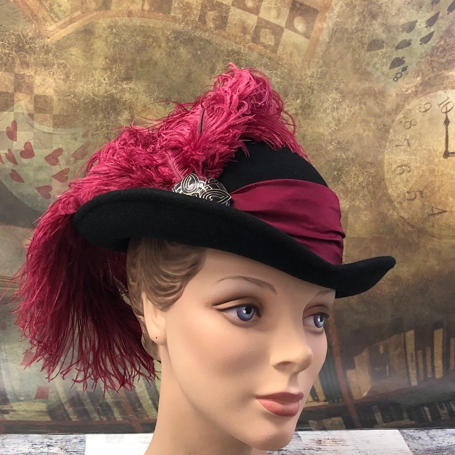 Swashbuckling Black Tricorn Hat  - In Stock ready to ship