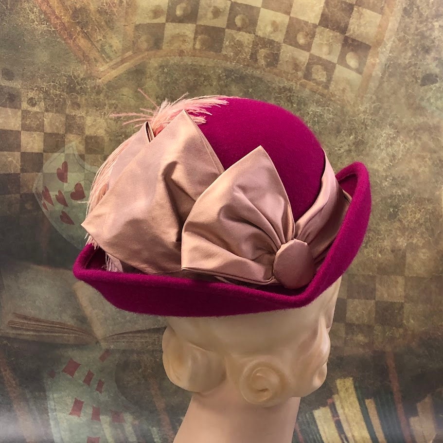 Swashbuckling Magenta Tricorn Hat  - In Stock ready to ship