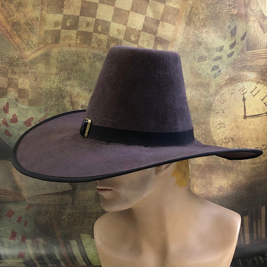 A Touch of Darkness: Gothic Wide-Brim Tall Crown Hat