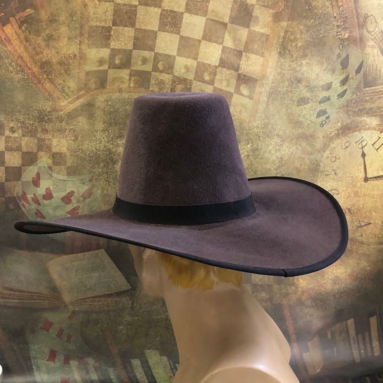 A Touch of Darkness: Gothic Wide-Brim Tall Crown Hat